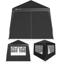 CASARIA Faltpavillon Capri Schwarz 3x3m inkl 4 Seitenwänden UV-Schutz
