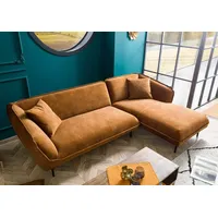 MASSIVMOEBEL24.DE MASSIVMOEBEL24 Ecksofa 277x173x76 Polyester cognac GENT - Hellbraun