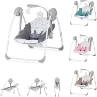 Chipolino Babywippe elektrisch Moonlight Musikfunktion, Fernbedienung, klappbar grau