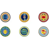 Excelsa Set 6 Untersetzern Corfu' Keramik, 10,5x1x10,5 cm, Bunt