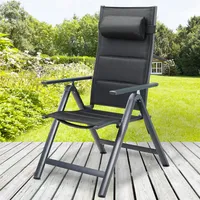 CASARIA Gartenstuhl Hochlehner klappbar Bern Premium 4er-Set Anthrazit Alu