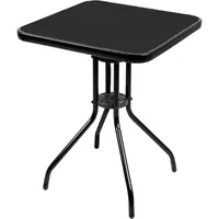 Mojawo Bistrotisch eckig mit Glasplatte 60x60x70cm schwarz-MMC33081BB