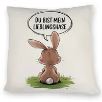 Speecheese Du bist Mein Lieblingshase Kissen Romantisches DekoKissen mit