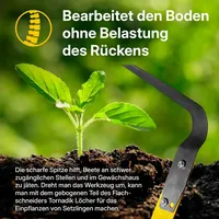 BEM TORNADICA Flachschneider Gartenwerkzeug 140cm Kultivator Grubber Unkrautjäter mit