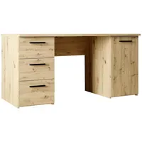 Forte Schreibtisch 140, moderner Schreibtisch mit 3 Schubladen und