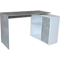 Hti-Living Eckschreibtisch 120 x 80 Beton Weiß