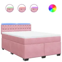 VidaXL Boxspringbett mit Matratze Rosa 160x200 cm Samt