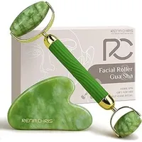 Akhan Rena Chris Jade Gua Sha Stein und Gesichtsroller,
