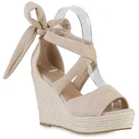 VAN HILL Keilsandaletten in Beige