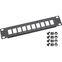 HMF UTP Keystone-Patchpanel für Serverschrank | 10 Zoll, 1