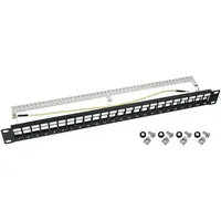 HMF 66446-02 STP Keystone-Patchpanel für Serverschrank, 24 Ports RJ45