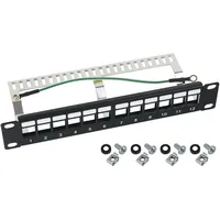 HMF 63346-02 STP Keystone-Patchpanel für Serverschrank, 12 Ports RJ45