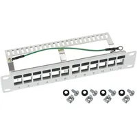 HMF 63346-07 STP Keystone-Patchpanel für Serverschrank, 12 Ports RJ45