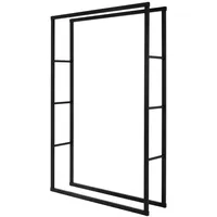ML-Design Kaminholzregal 100x150x25cm rechteckig, Schwarz, Metall, Innen/Außen, Brennholzregal Holzaufbewahrung