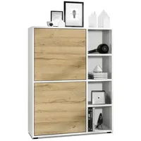 Vladon Highboard, Eiche, Holzwerkstoff, 79x105.5x35.5 cm, Wohnzimmer, Kommoden &