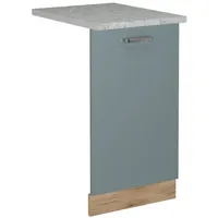Vicco Geschirrspülblende R-Line, 45 cm, AP Marmor, Blau-Grau/Goldkraft Eiche,