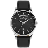 Jacques Lemans Herrenuhr London mit Lederband Schwarz
