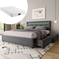 Lanki international gmbh Odikalo Polsterbett LED Kopfteil Lattenrost 4