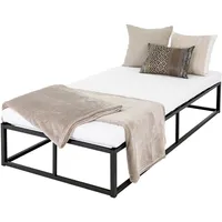 ML-Design Metallbett 90x200 cm auf Stahlrahmen Schwarz Matratze H16cm
