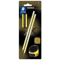 Staedtler Norix® Bleistifte HB silber,gelb mit Radierer, 1 Set