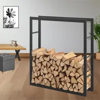 Stado | Kaminholzregal | Metall | Schwarz | 100x150x25cm