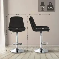 CLP Barhocker Laurel Stoff schwarz/Metall in Chromoptik