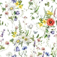 Ti-Flair Servietten Papier 33x33cm 3-lag Wiesenblumen Motiv 20 Stk