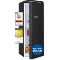Exquisit RKS325-V-H-161E Retro-Kühlschrank (229 l, 1440 mm hoch, Schwarz)