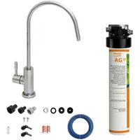 BieTal Aktivkohle Wasserfilter silber 1-Wege Hahn