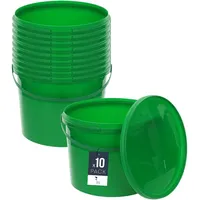 Benbow Eimer mit Deckel 10l Grün - lebensmittelecht, stabil,