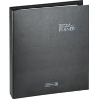 Brunnen Ringbuch-Kalender mit Einlage 2025/2026 A4+, Kunststoff, schwarz