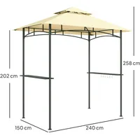 Outsunny Grillpavillon mit LED 240 x 150 x 258