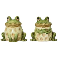 Decoris 1 Dekofigur Frosch 7,5cm Keramik Dekofrosch Keramikfigur Tierfigur