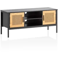 KADIMA DESIGN Lowboard Schwarz Holzwerkstoff, Rechteckig, Stativgestell, 110x48x40 cm