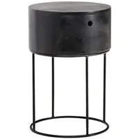 KADIMA DESIGN Nachtkonsole Mango Massivholz Metall 40x40x60 cm Nachttisch
