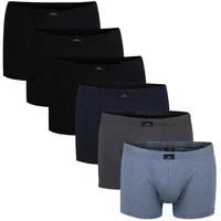 Götzburg Boxershorts 6er Pack Schwarz/Blau/Grau M