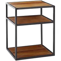 KADIMA DESIGN Nachttisch Massivholz / Metall 40x50x35 cm Beistelltisch