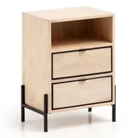 KADIMA DESIGN Nachttisch Mango Massivholz / Metall 43x60x30 cm