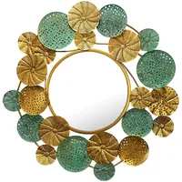 KADIMA DESIGN Wandspiegel Gold, Glas, Rund, 80x77x3 cm Spiegel,