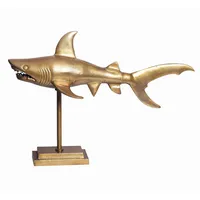 KADIMA DESIGN Dekofigur Hai Aluminium Maritim 70 cm mit