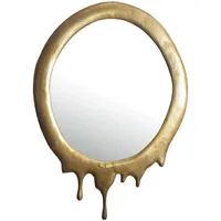 KADIMA DESIGN Wandspiegel Gold, Glas, Oval, 50x71x3 cm Spiegel,