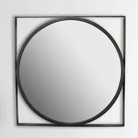 KADIMA DESIGN Wandspiegel Schwarz, Glas, Quadratisch, 54x54x3 cm Spiegel,