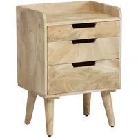KADIMA DESIGN Nachttisch Massivholz Hellbraun 45x33x63 cm Nachtschrank &