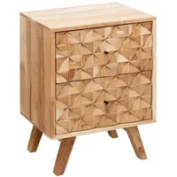 KADIMA DESIGN Nachtkonsole REWA 44x61x35cm Massivholz Nachtschrank Hoch, |
