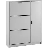 KADIMA DESIGN Schuhschrank Weiß 90x120x24 cm Schuhkipper Geschlossen, Schuhkommode