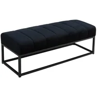 KADIMA DESIGN Sitzbank Schwarz Textil, Rechteckig, Stativgestell, 108x40x40 cm
