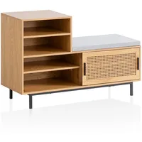 KADIMA DESIGN Schuhbank Braun, Textil, Stativgestell, 120x76x40 cm Garderobe,