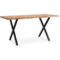KADIMA DESIGN Schreibtisch 140x80x76 cm Akazie massiv / Schwarz