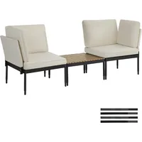 Tectake Gartenlounge-Set 5 in 1 Funktion, 5-fach verstellbare Lehne,