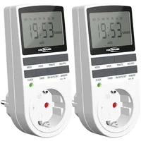 Ansmann 2x digitale Wochenzeitschaltuhr, LCD-Display 3680W, 10 Schaltzeiteiten -